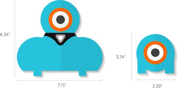 Dimensions of the Dash Educational Robot