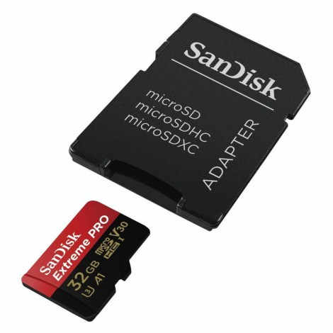 Carte Mémoire microSDHC SanDisk Extreme PRO 32 Go avec adapteur SD pour carte Nvidia et Raspberry Pi