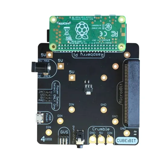 Plaque de base pour Cube:Bit (Raspberry Pi et micro:bit non incluses) Plaque de base pour Cube:Bit (Raspberry Pi et micro:bit non incluses)
