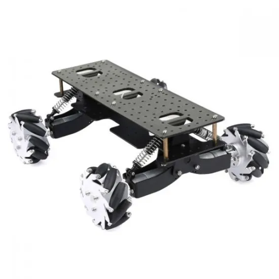 Châssis 4 roues mecanum avec suspensions Châssis 4 roues mecanum avec suspensions