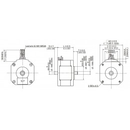 Sanyo Pancake Stepper Motor: Bipolar, 200 Steps/Rev, 42×11.6mm, 3.5V, 1 A/Phase