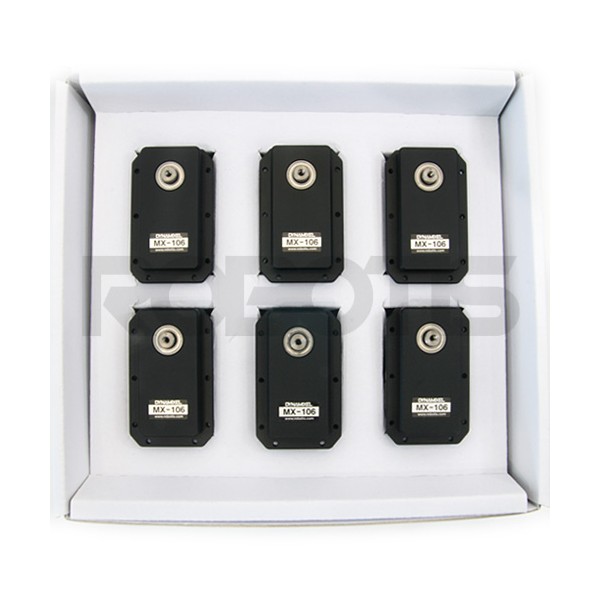 Pack of 6 Dynamixel MX-106R actuators without any accessories