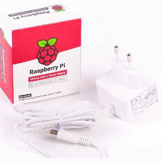 Offizielles Netzteil Europa 15,3 W USB-C für Raspberry Pi 4 (weiß)