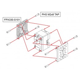 FPX330-S101 - parte strutturale e barra distanziatrice per Dynamixel X330