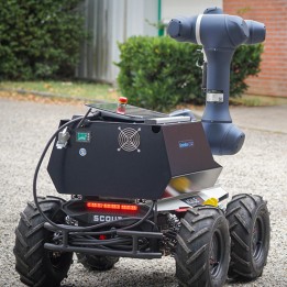 Robot mobile ScoutSan : Scout 2.0 (UGV) + Bras robotique A0509