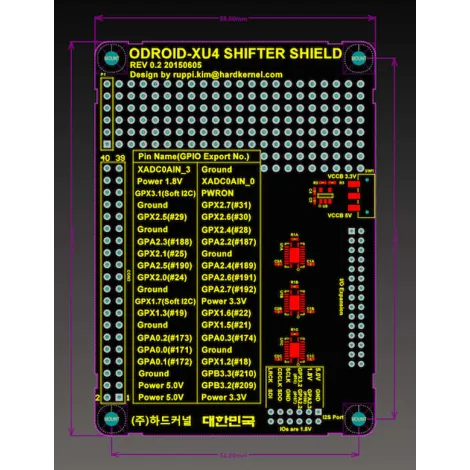 Shifter Shield für Odroid XU4 Shifter Shield für Odroid XU4