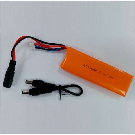 7.4V 2000 mAh Lipo Battery - compatible with Arduino