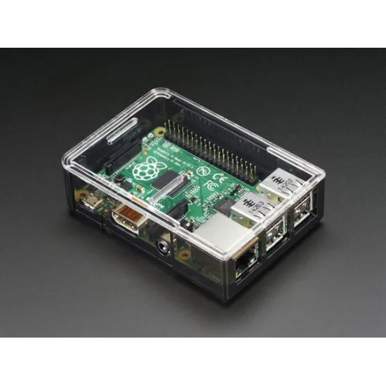 Boîtier pour carte Raspberry Pi B+ / Pi 2 / Pi 3 gris fumé, avec couvercle transparent Boîtier pour carte Raspberry Pi B+ / Pi 2 / Pi 3 gris fumé, avec couvercle transparent