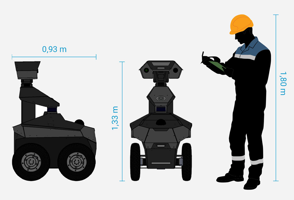 Caractéristiques techniques du robot de surveillance extérieur GR100