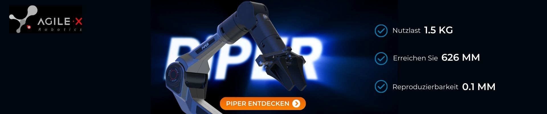 Bannière PiPER AgileX Robotics