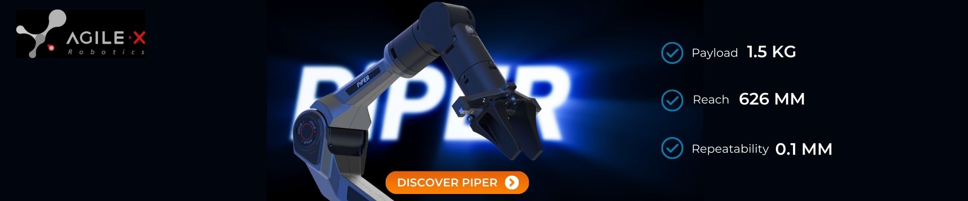 Bannière PiPER AgileX Robotics