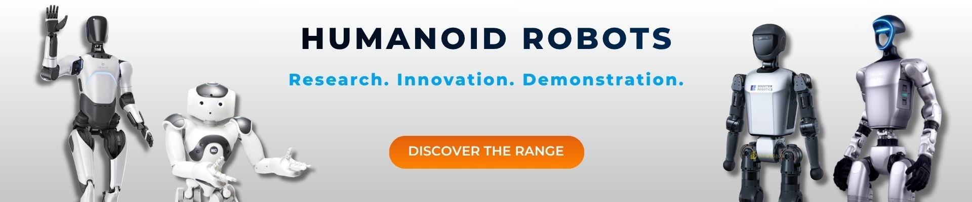 Humanoid robots banner on the home page 