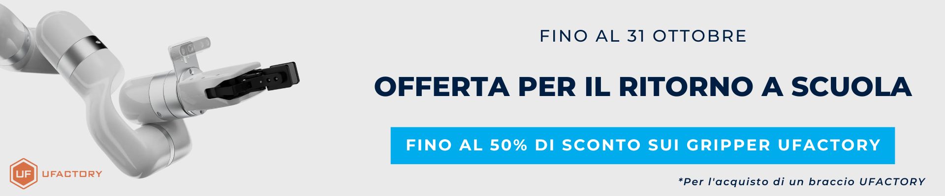 Banner UFactory - Offerta per il ritorno a scuola
