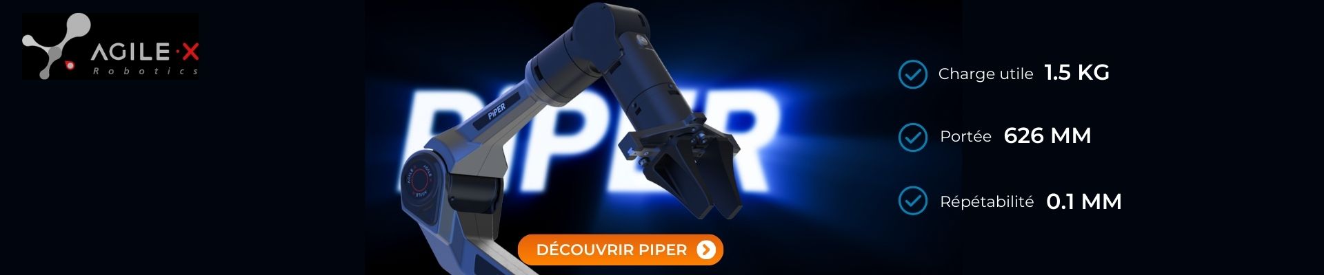 Bannière PiPER AgileX Robotics