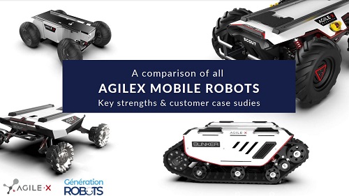 Read our white paper "A comparison of all AGILEX MOBILE ROBOTS Key strengths & customer case studies"