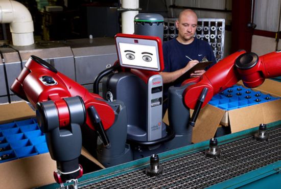 Robot collaboratif Baxter sur une ligne de production