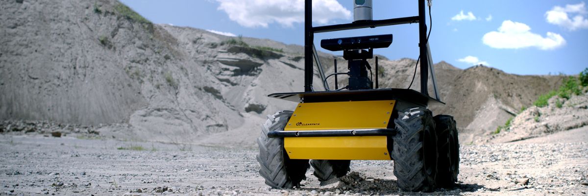 Clearpath Robotics outdoor mobile robot in the field