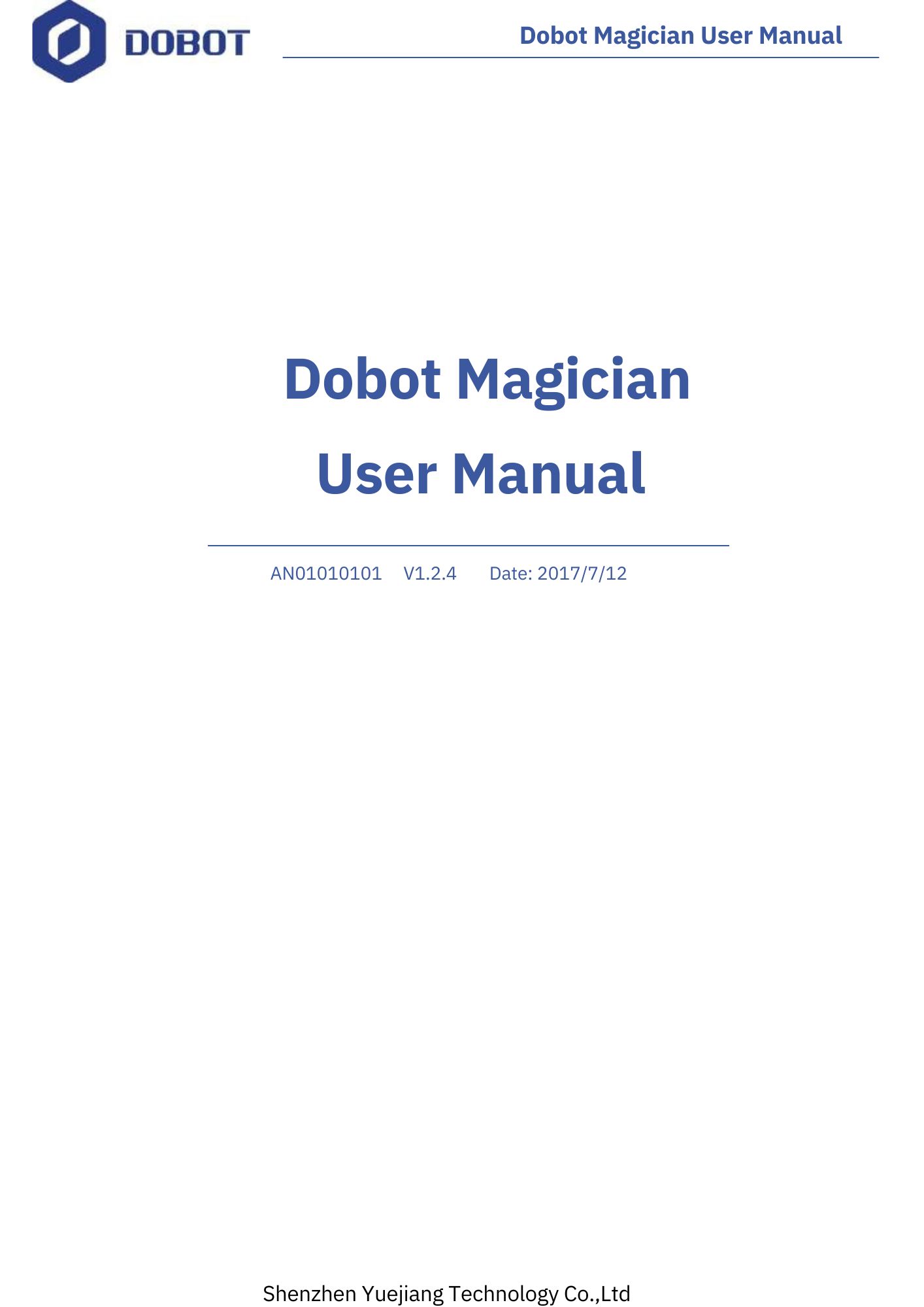 Guide d'utilisation Dobot Magician