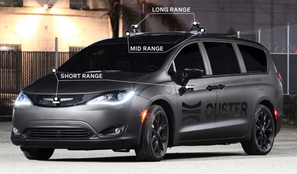 LiDAR Ouster sur véhicule autonome