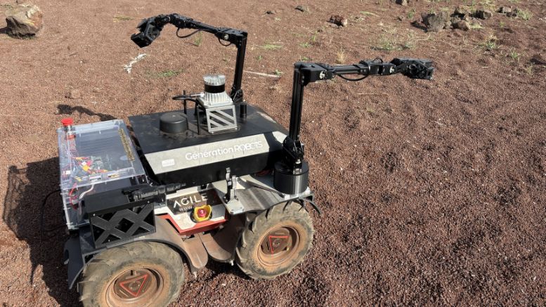 SCOUT-Demonstrator im simulierten Marsgelände des CNES
