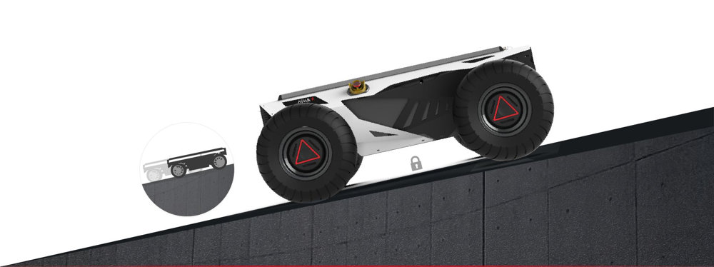 AgileX Hunter 2.0 mobile robot: slope parking