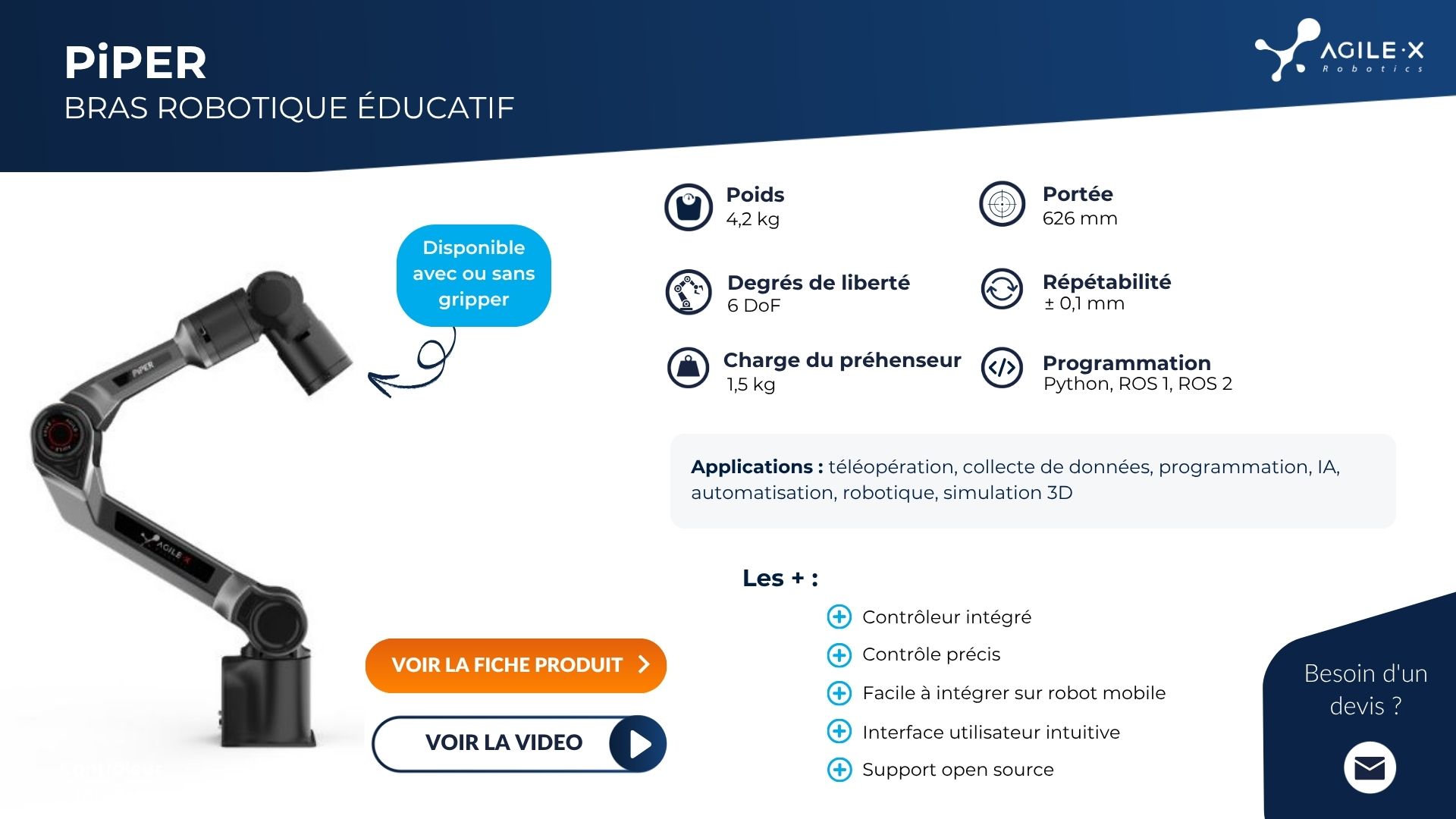Slide guide bras robotiques