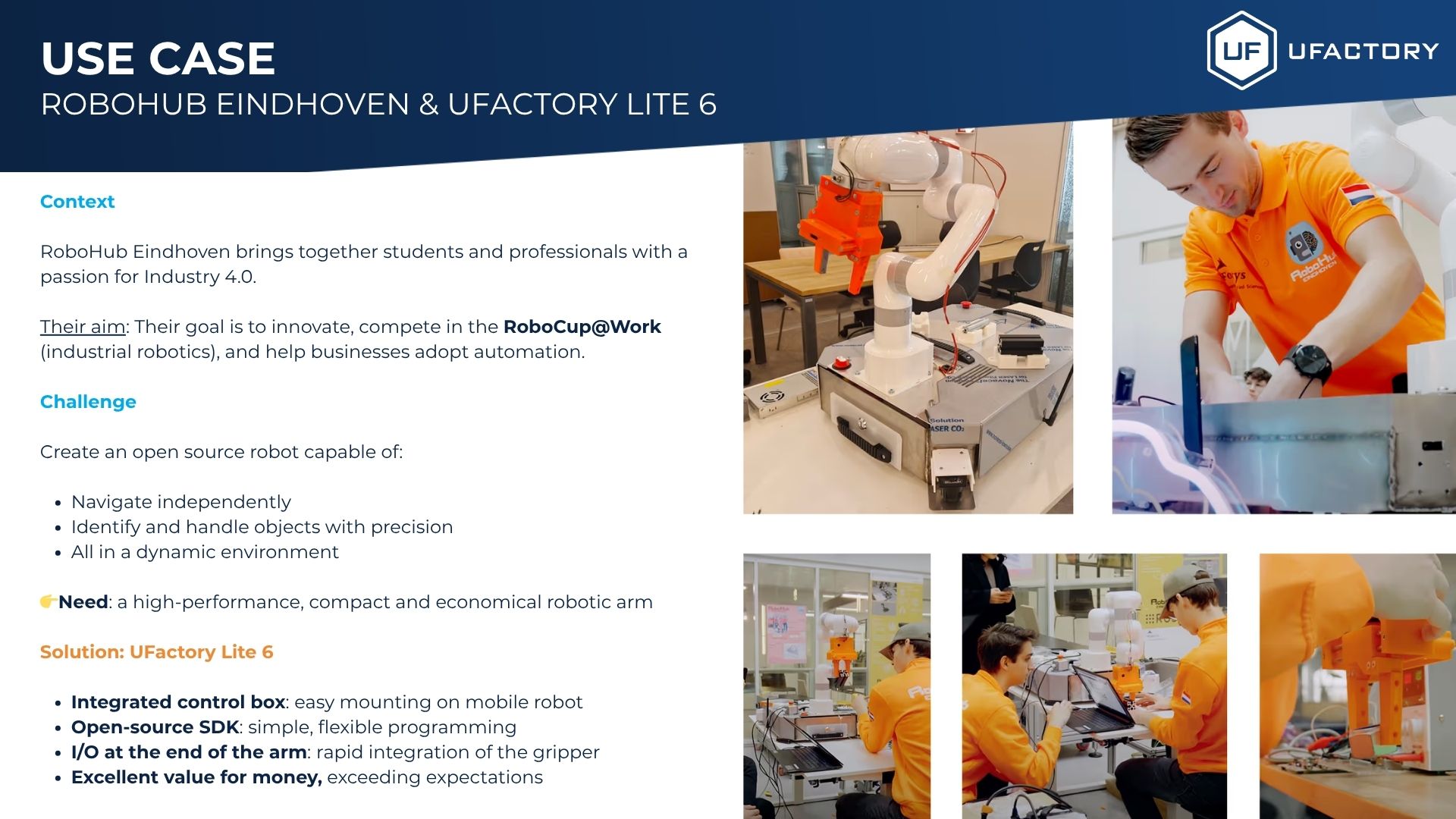 Slide guide robotic arms
